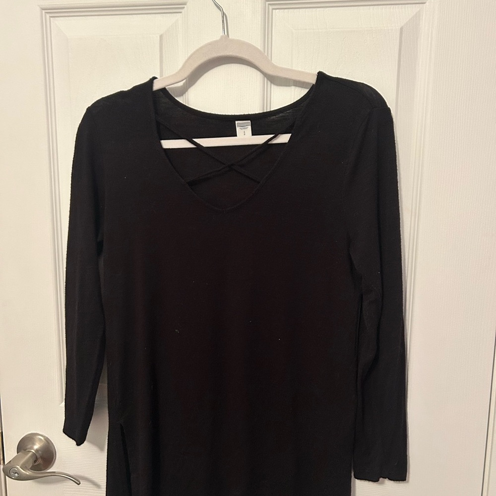 Black 3/4 Sleeve Women's Top
